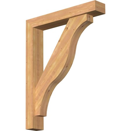 Ekena Millwork Funston Block Smooth Bracket w/ Offset Brace, Western Red Cedar, 5 1/2"W x 32"D x 40"H BKT0604X32X40FST05SWR